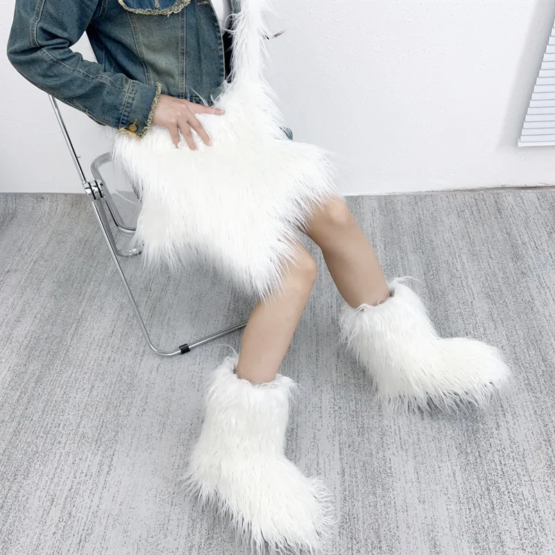 Женская сумка из искусственного меха в форме звезды осенне-зимняя Наплечная