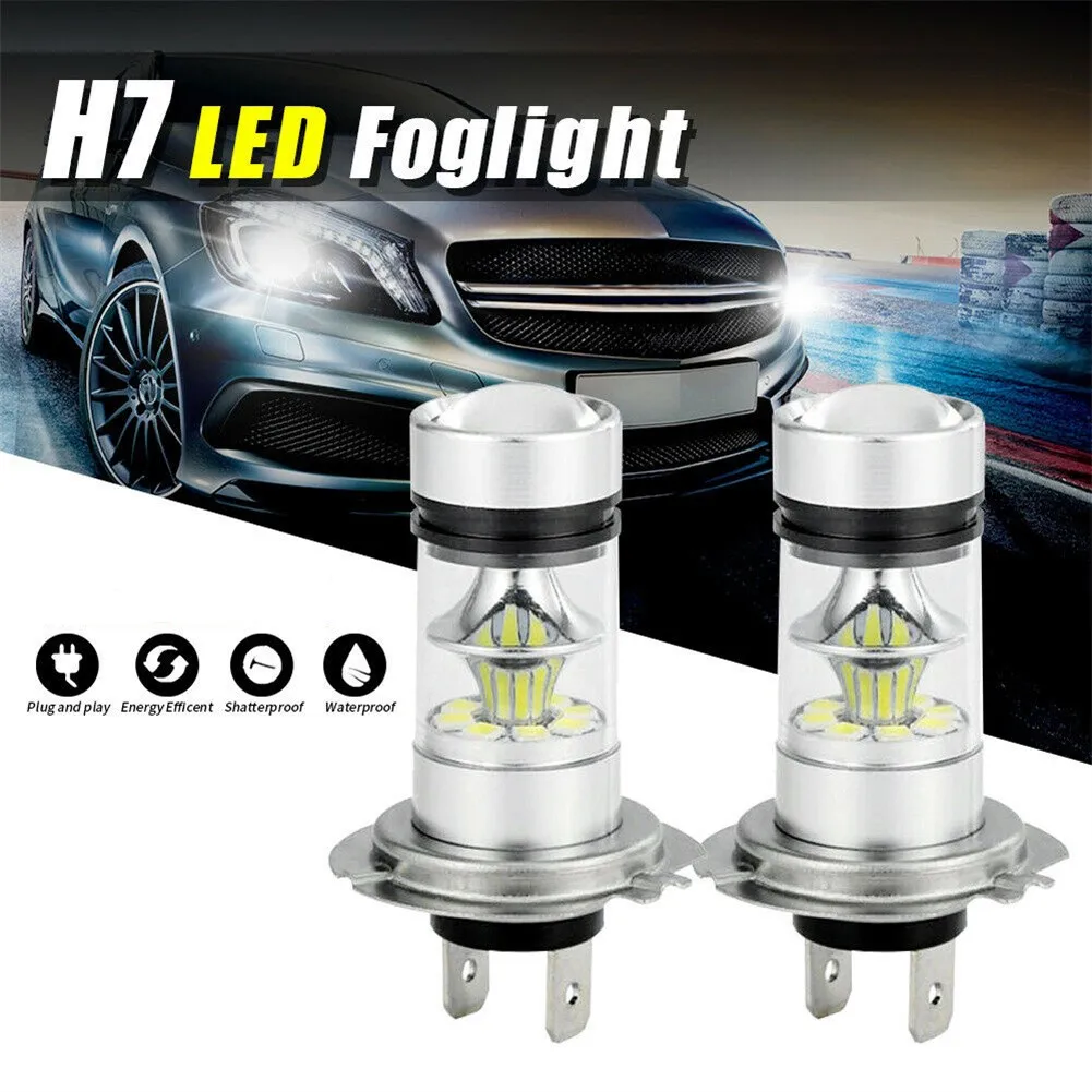 

2PCS H7 LED Headlight Conversion Kit Bulbs Super White Fog Light High Low Beam 100W 6000K Auto Lamp Accessories