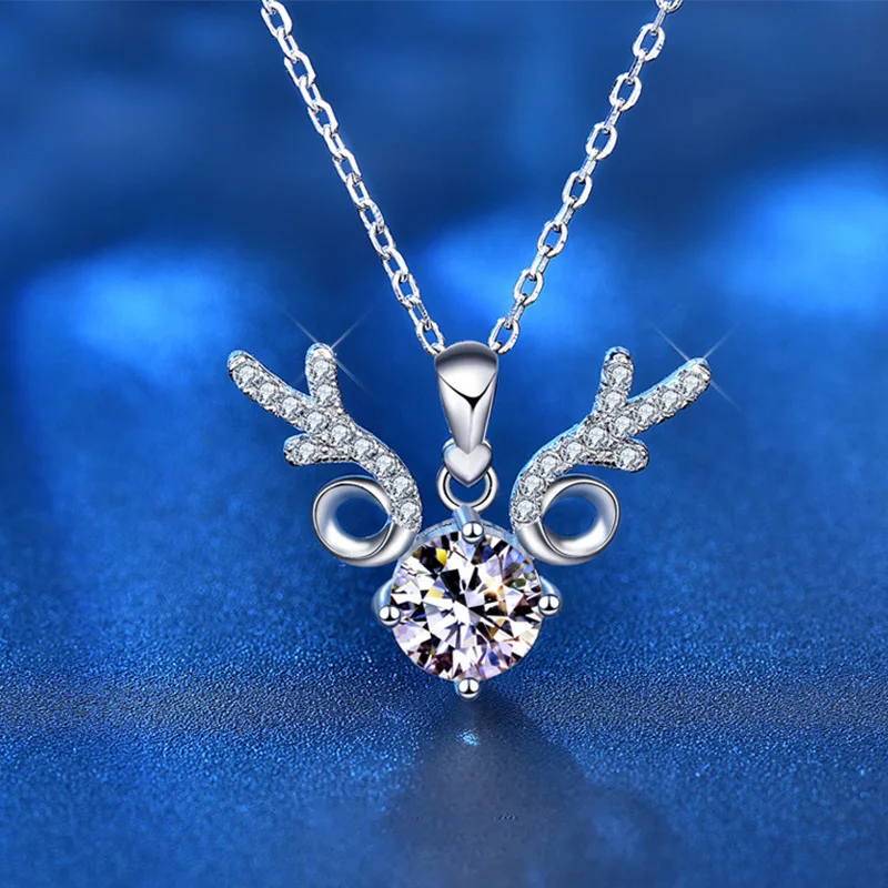

The new one deer has you pendant necklace female personality fashion zircon clavicle chain Tanabata Valentine's Day gift