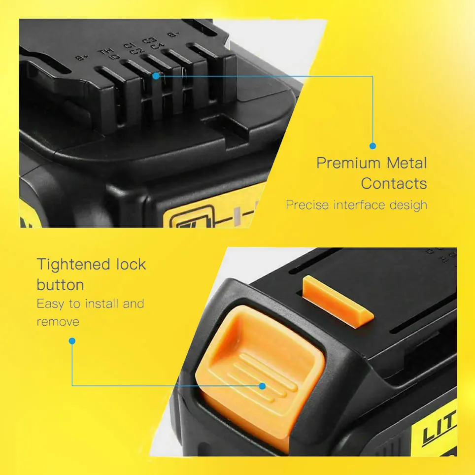 

2022 Lithium-ion rechargeable battery pack is suitable for DEWALT 20V battery, and Dewalt 20V DCB200 DCB201 DCB203 DCB204 DCBT-2
