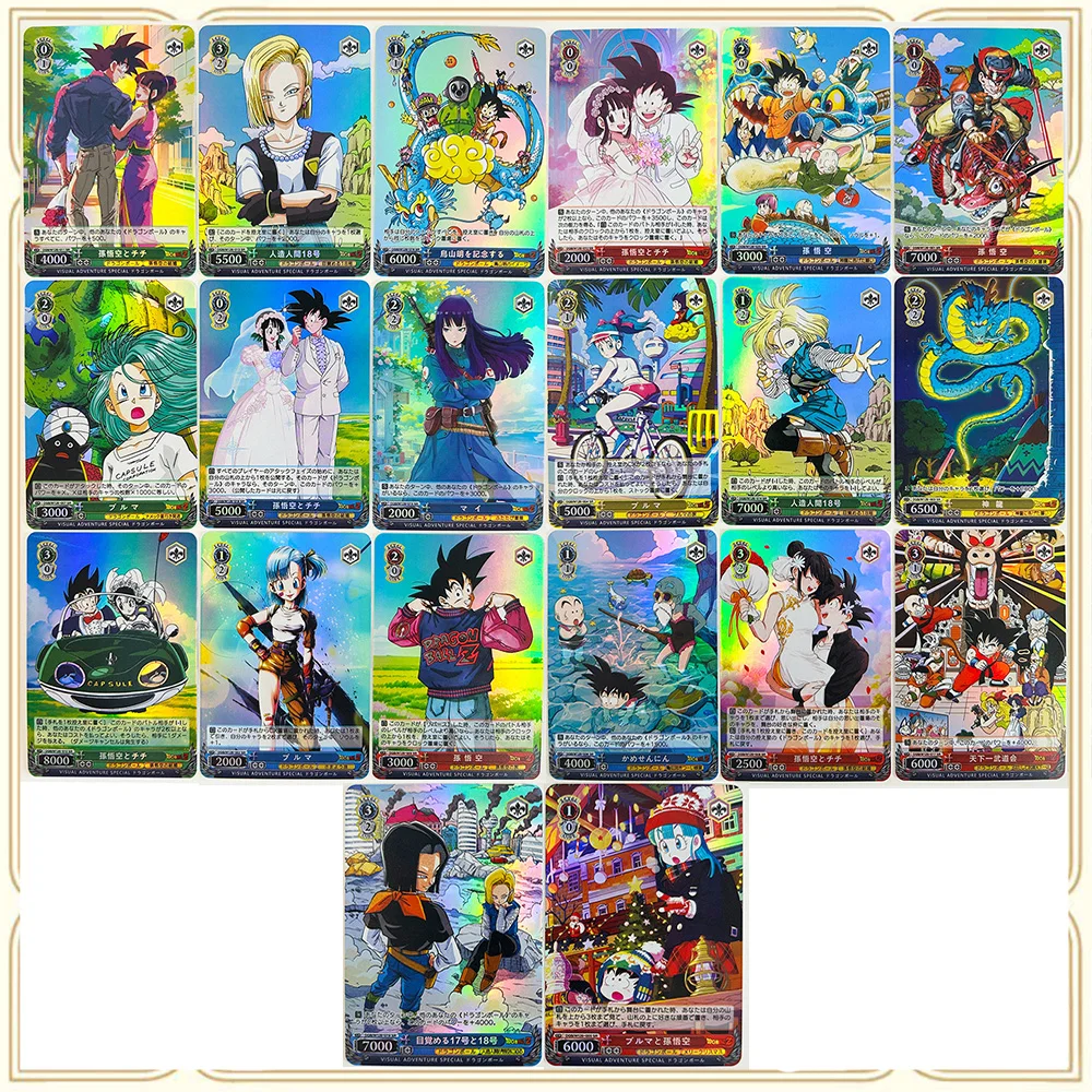 Фото Коллекционная карта Anime Dragon Ball DIY ACG: Транк, Сон Гохан, Крилин, Веджета, Йонсей — улучшенная блестящая коллекция. Подарок на Рождество и День рождения. №1