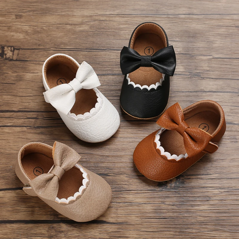 

Новинка, весенне-Осенняя обувь для новорожденных, женская модель, дышащая нескользящая обувь для маленьких принцесс с милым бантом