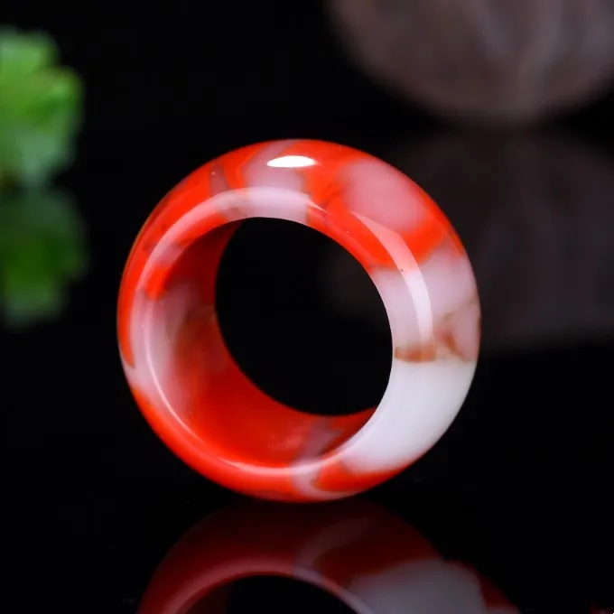 

Natural Color Hetian Jade Ring Chinese Jadeite Amulet Fashion Charm Jewelry Hand Carved Crafts Lucky Accessories