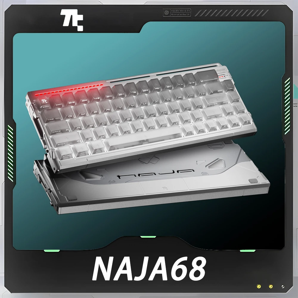 Фото Игровая механическая клавиатура TickType NAJA68 с магнитными переключателями, из алюминиевого сплава, проводная, 8000 Гц, 0.005 мм RT, для ПК, подарки №1