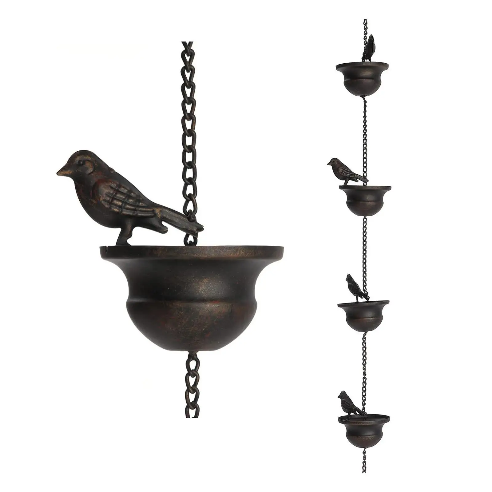 

Bird Rain Chains for Gutters Replacement Downspouts Outside Decorative 94.5inch for Awnings Home Display Outdoor Divert Water