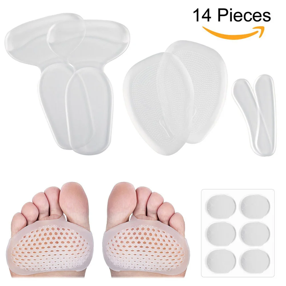

Shoe Accessories Set Silicon High Heel Othotics Pain Relief Massage Cushion Forefoot Supports Non Slip Insole Pad T-Shape Insole