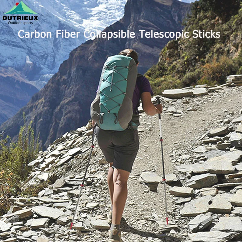 

DUTRIEUX Trekking Pole Carbon Ultra-light Telescopic Cane Outdoor Folding Climbing Equipment Cane Cane Walking Crutches