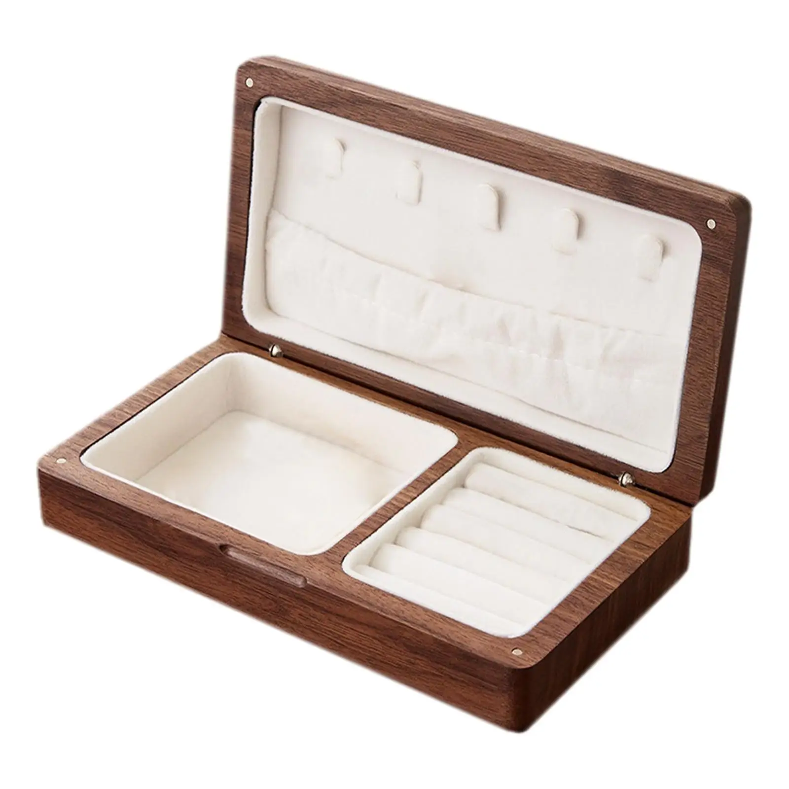

Walnut Jewelry Box Organizer Classic Brown for Bracelets Bedroom Girls Women