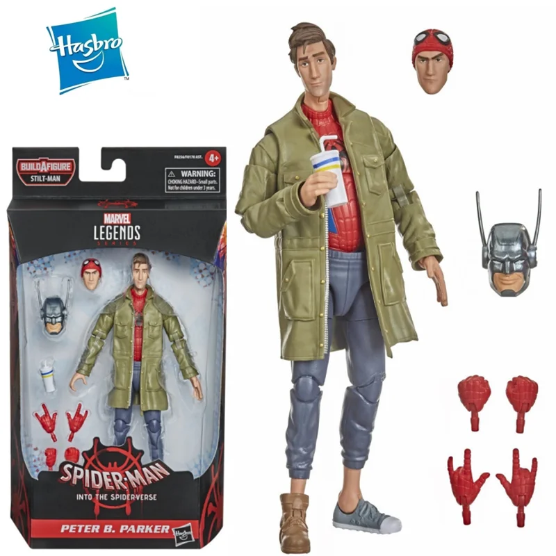 

Original Hasbro Marvel Legends Series Spider-Man: Into The Spider-Verse Peter B. Parker Action Figure 6 Inch Scale Model Toy