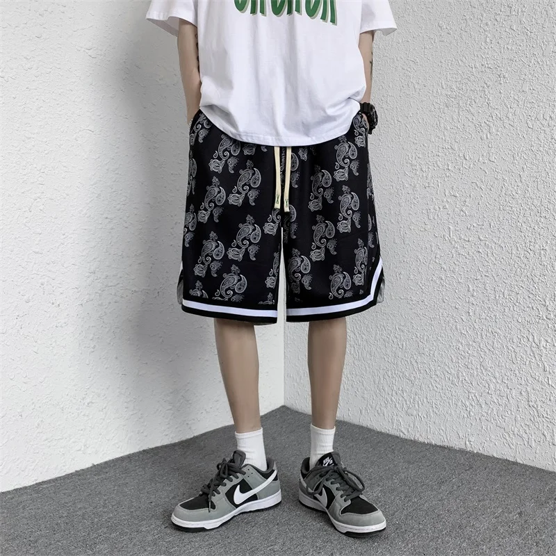 

Cashew Flowers Basketball Shorts Men Fashion Plus Size Shorts Men Jogger Shorts Oversize Sportswear Summer Baggy Sweatshorts New