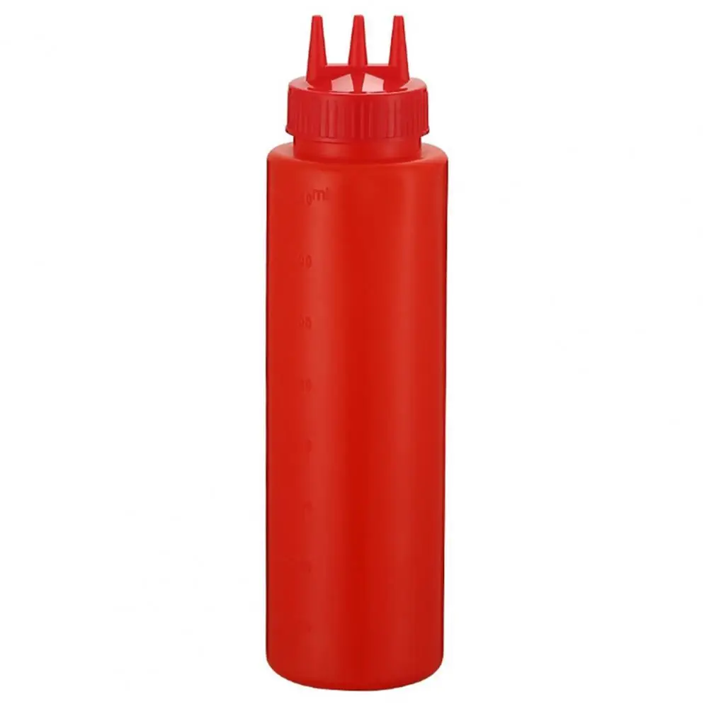 

Refillable Squeeze Bottle Food Grade 3 Hole Large Capacity Sauce Jar Condiment Bottles for Kitchen