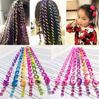 6pcslot rainbow color cute girl curler hair braid hair styling tools hair roller braid maintenance the princess hair accessory