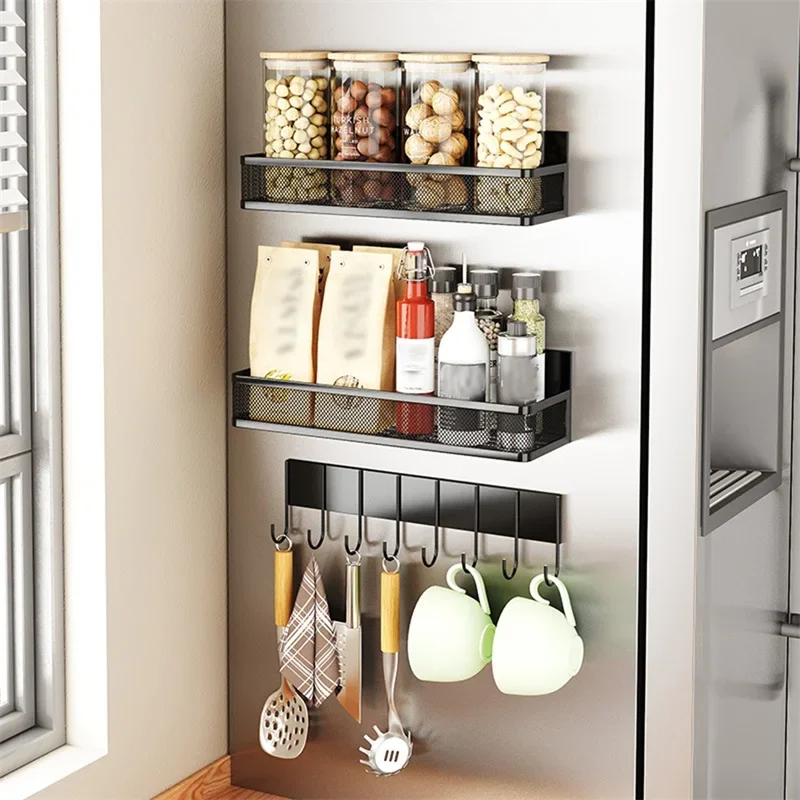 

for Hanging Spice Magnetic for Kitchen Condiment Rack Kitchen Storage Racks Refrigerator Storage Fridge Rack Organizer Shelf
