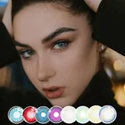 Цветные контактные линзы для глаз, 1 пара (2 шт.), натуральные коричневые линзы, Голубые Контактные линзы, линзы для косплея, красные линзы для глаз, аниме аксессуары для макияжа