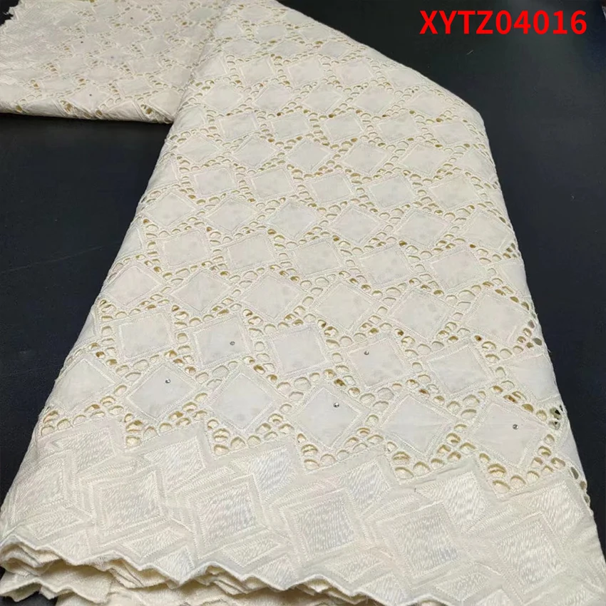 

Wholesale African Swiss Lace Fabric Textiles High Quality ​Nigerian Eco-Friendly Cotton For Women Party Dress XYTZ04016