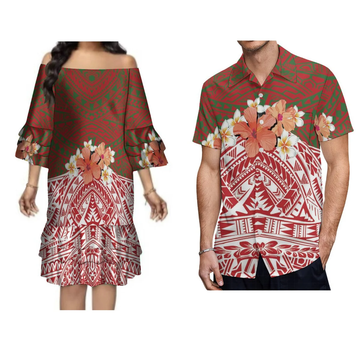 2024 женское платье в стиле острова Самоа мужская рубашка женская одежда высокого