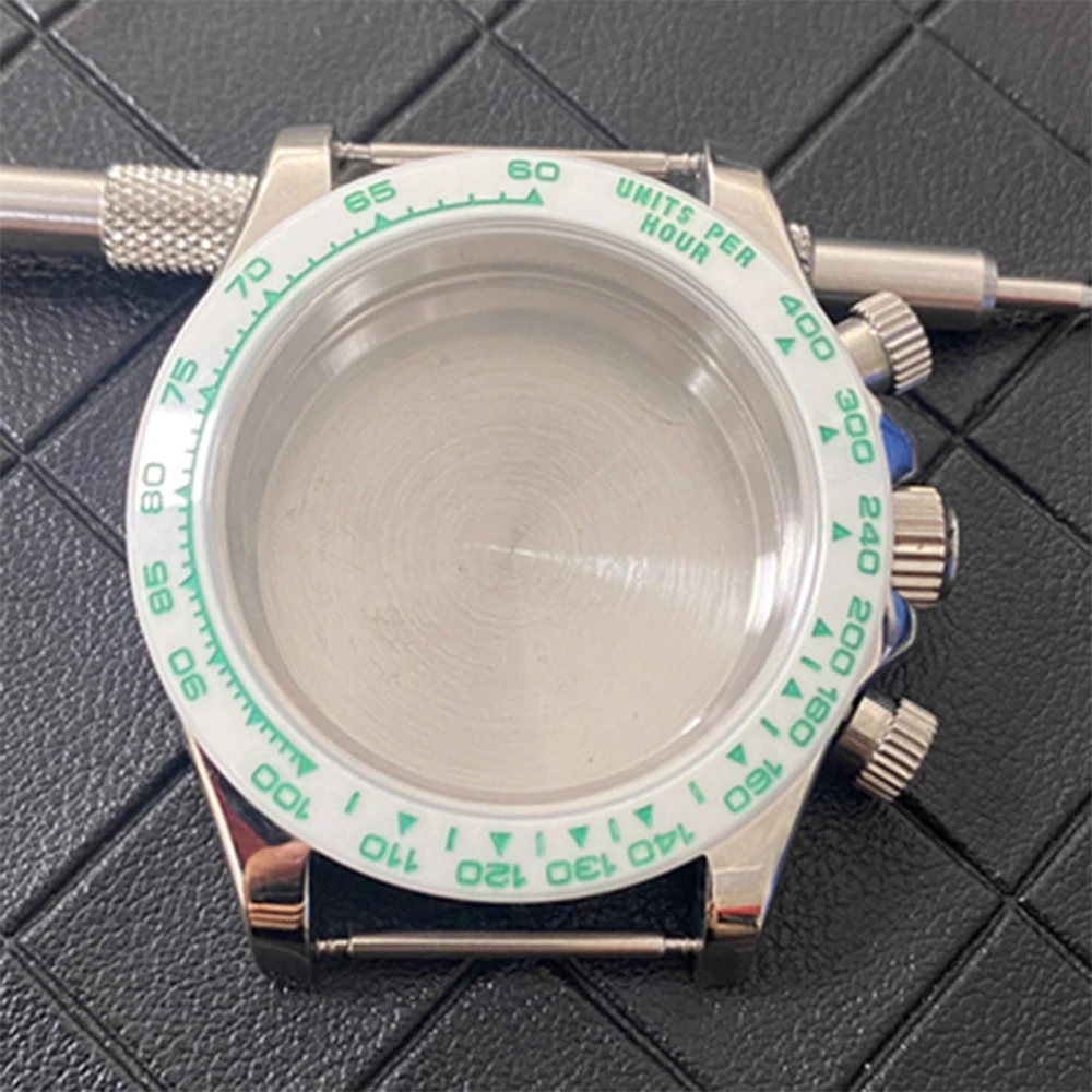 Stainless Steel Ceramic Bezel Gold Black Color Watch Case Watch Strap Modification Accessories for VK63 Movement