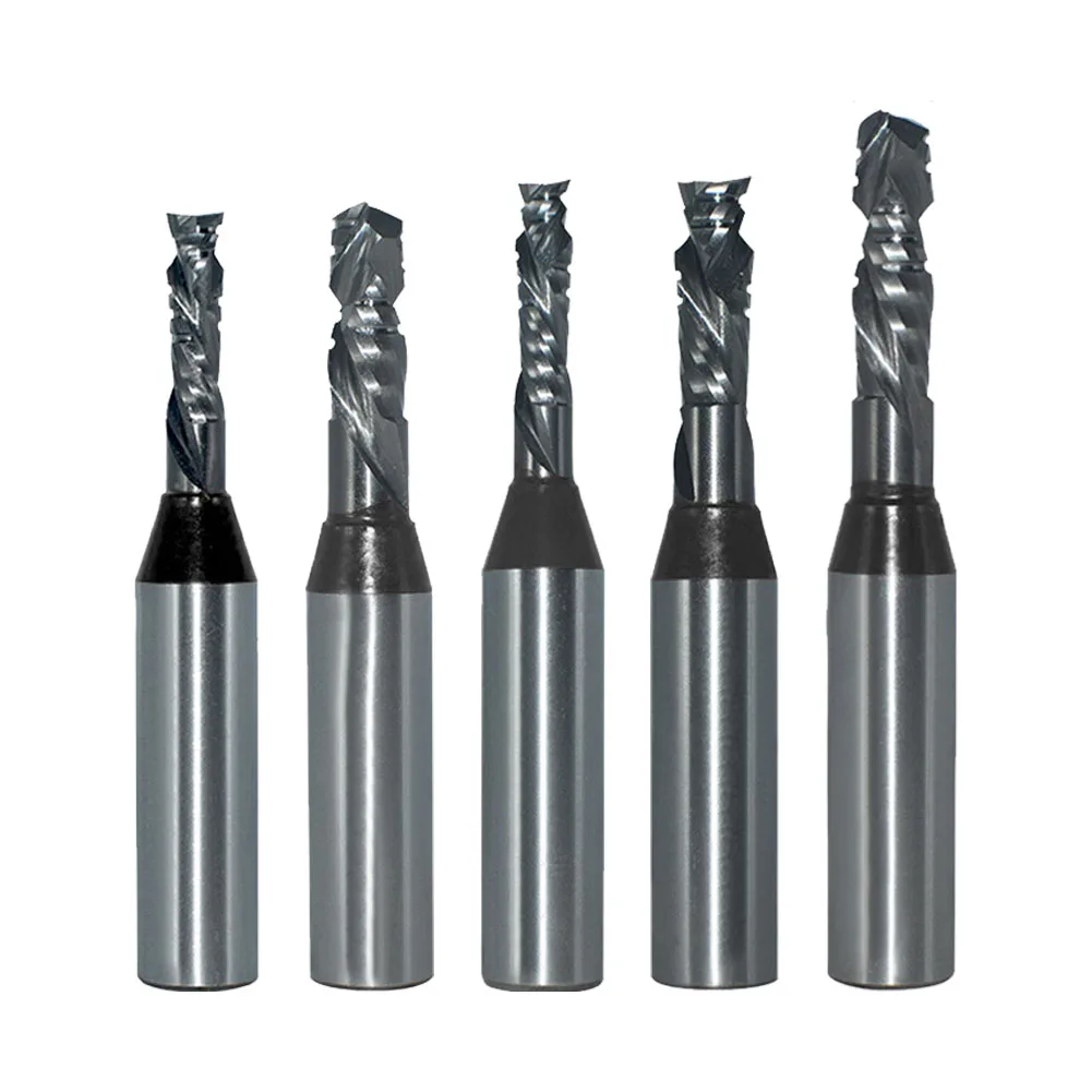 

1pc 1/2 Shank Compound Spiral Straight Router Bit Carbide CNC Trimming Slot Milling Cutter Cutting Slotting Tools