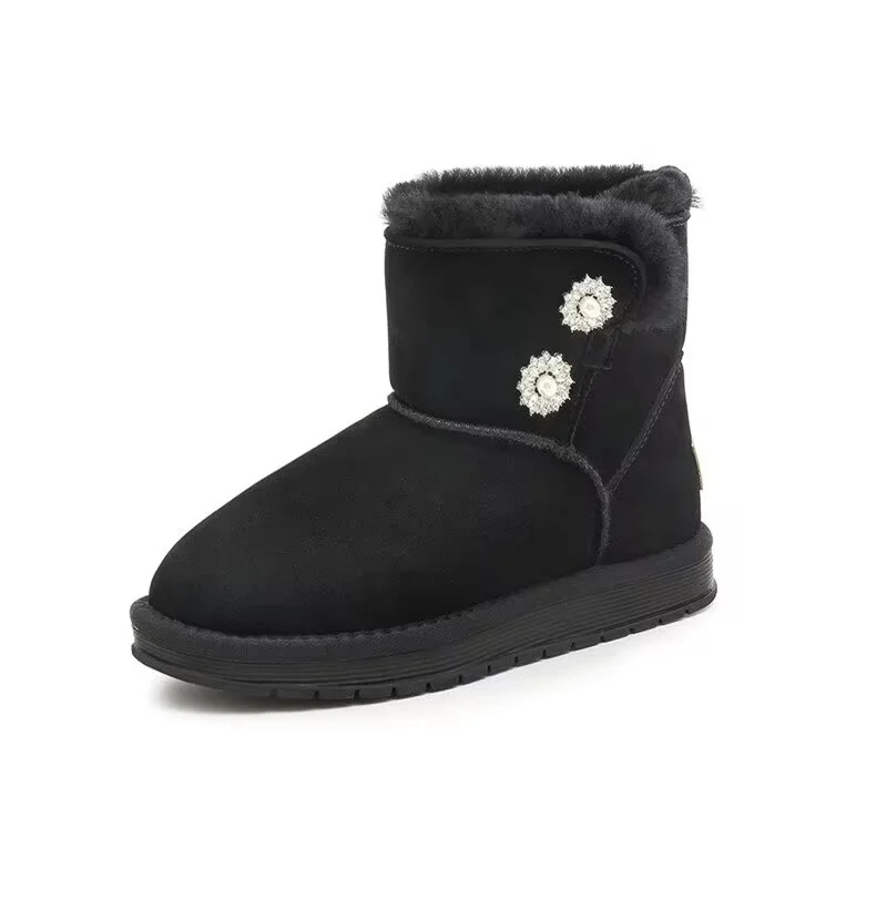 

Женские бархатные теплые ботинки на толстой подошве, большие размеры 35-40