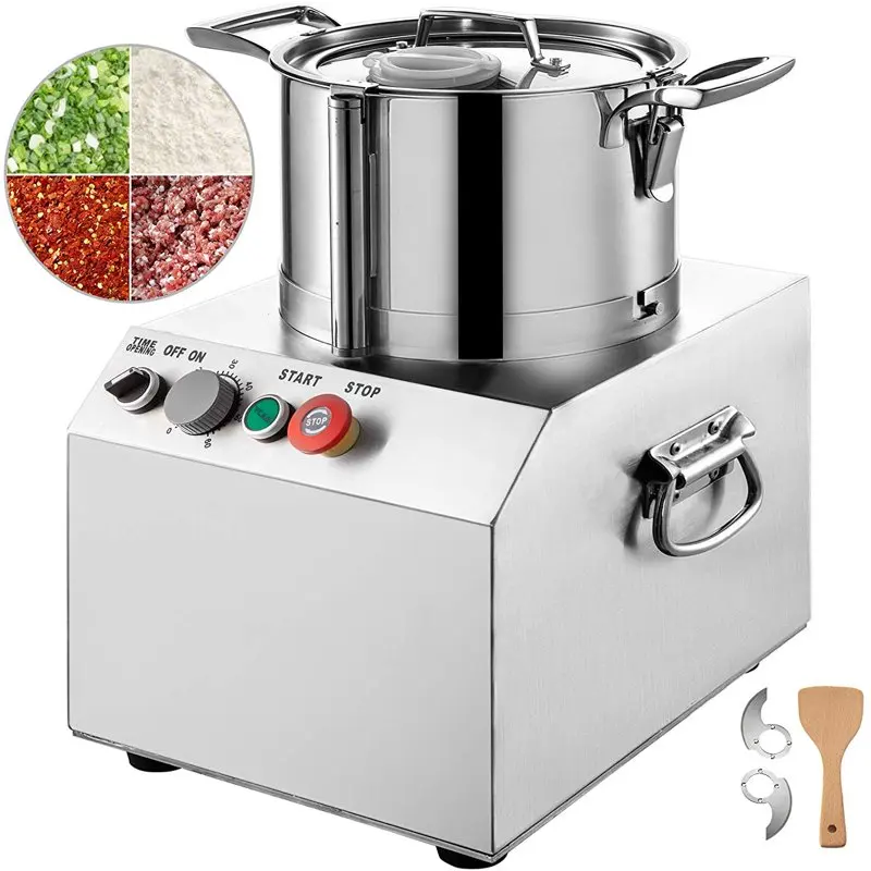 

110V Commercial Food Processor 10L Capacity 1100W Electric Food Cutter 1400RPM Stainless Steel Food Processor Perfect for Vegeta