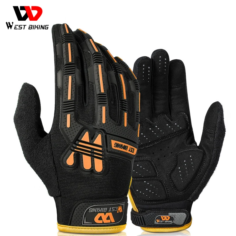 

Велосипедные перчатки WEST BIKING с пальцами, ударопрочные спортивные тактические митенки в стиле милитари, для езды на мотоцикле, горном велосипеде, с сенсорным экраном
