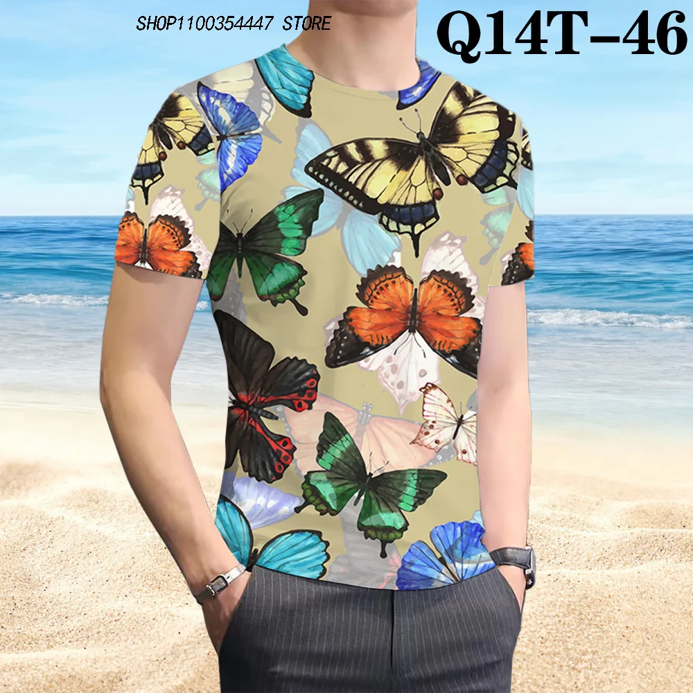 

Summer Unisex Outfit Men's Clothing 3D HD Print Butterfly Pattern Short Sleeve Polyester Comfortable Children T SHIRT TOPS
