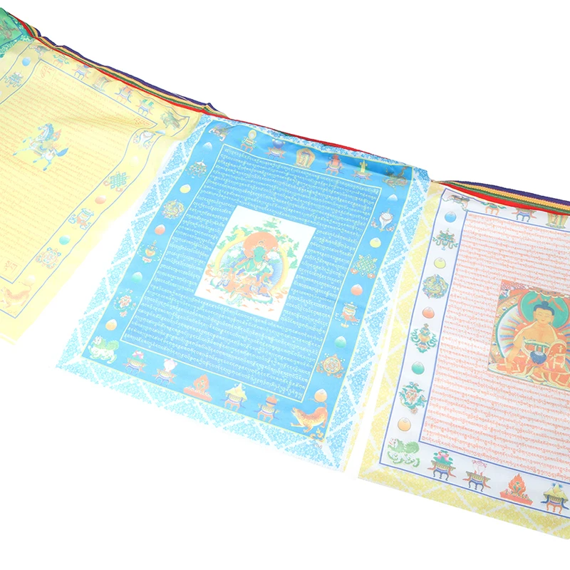 10 in 1 Religious Flags Tibetan Buddhist Supplies Colour Print Prayer Flag 3m  Tibet Banner Garden Flags images - 6