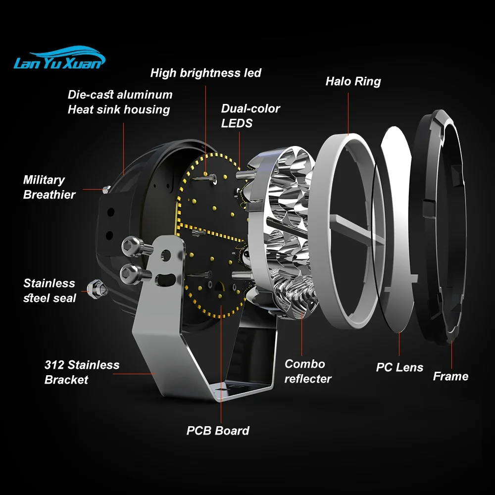 Суперъяркие водонепроницаемые прожекторы для грузовика IP68 6 5 дюйма 200 Вт 4x4