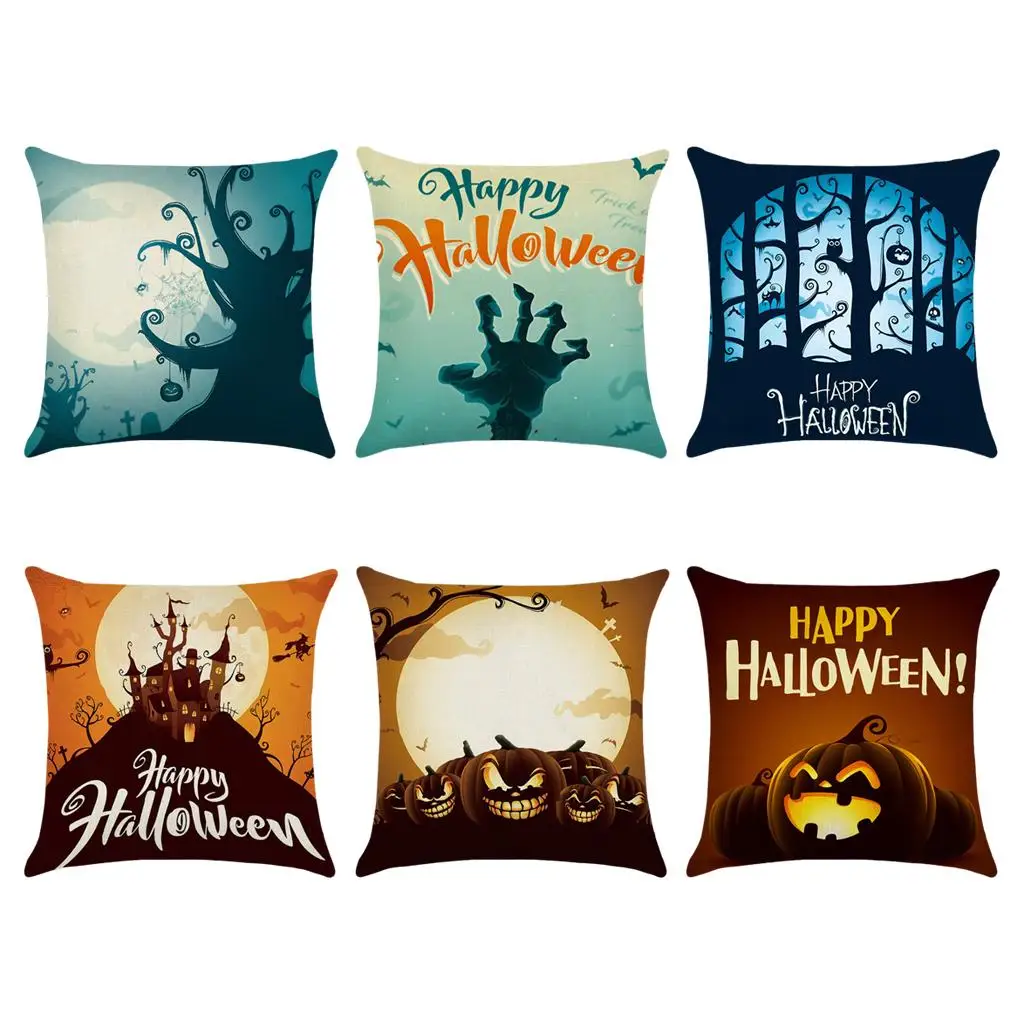 

Pack of 3 Soft Pillow Cover Halloween Festive Atmosphere Sofa Bedroom Decor