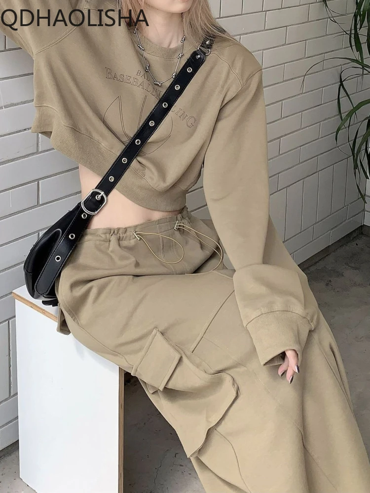 Женский комплект из 2 предметов винтажный свитер с длинным рукавом и принтом двух