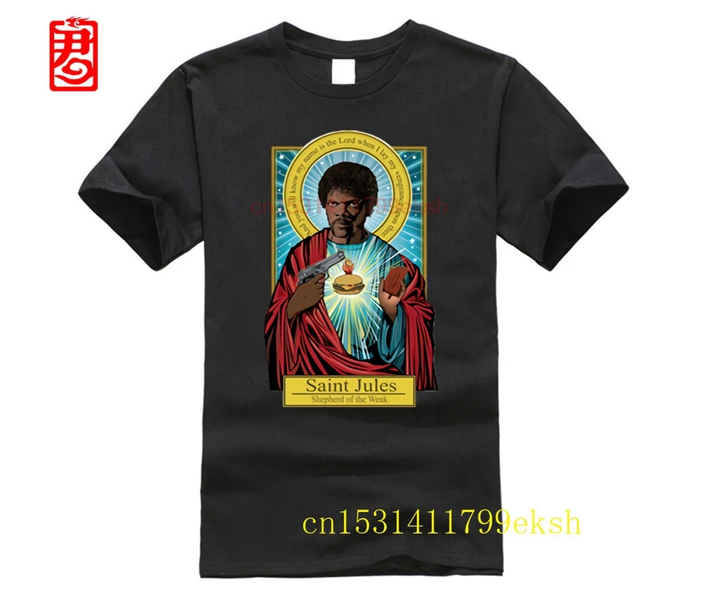 

Oversized t-shirt 2023 Summer Fashion Brand Pulp Fiction Men T Shirt Saint Jules Printed T-Shirt Short Sleeve 100% Cotton Casual