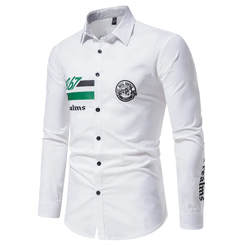 

AL668863970599, оптовая продажа, новая весенняя Мужская одежда, Молодежная рубашка с длинным рукавом и принтом Джокера