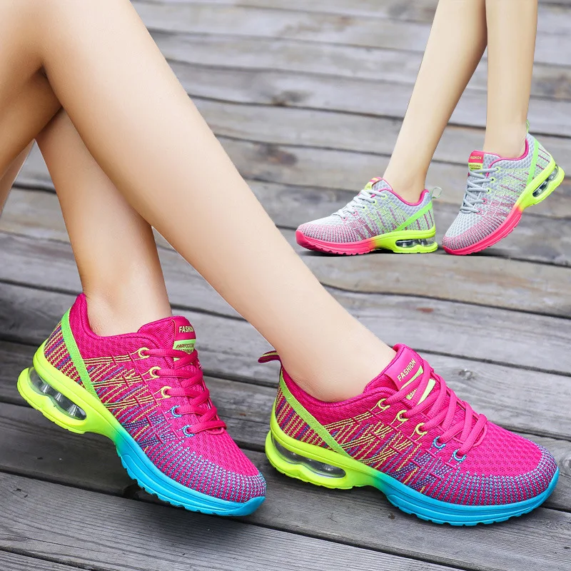 

Женские кроссовки для бега, Дышащие Модные женские кроссовки для фитнеса, разноцветные кроссовки с воздушной подушкой