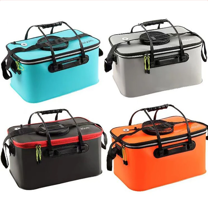 

Рыболовное ведро на молнии, контейнер для живой рыбы, многофункциональное ведро для рыбы, живой приманки, уличная сумка для рыбалки EVA, склад...