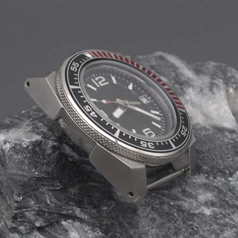 Samurai Black Design NH35 Movement C3 Luminous Stainless Steel Case Mechanical Watches Men's Watch Cases Sapphire Glass