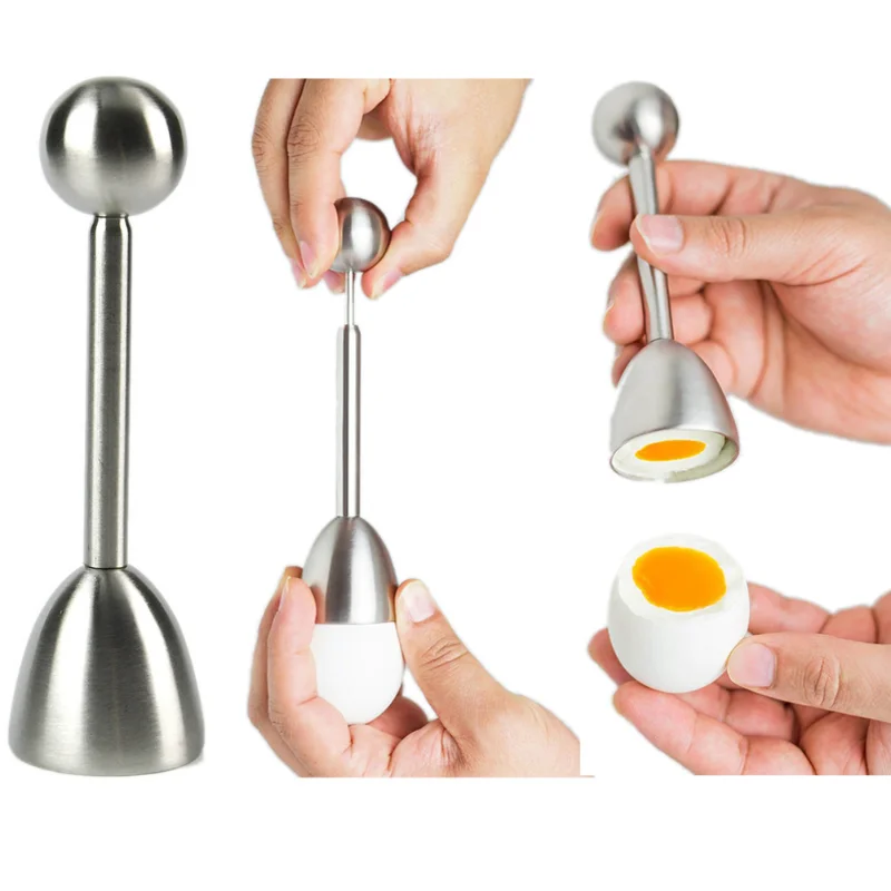 

Stainless Steel Boiled Egg Topper Shell Top Kitchen Tool Cutter Knocker Opener Egg Accessories Kitchen Gadget