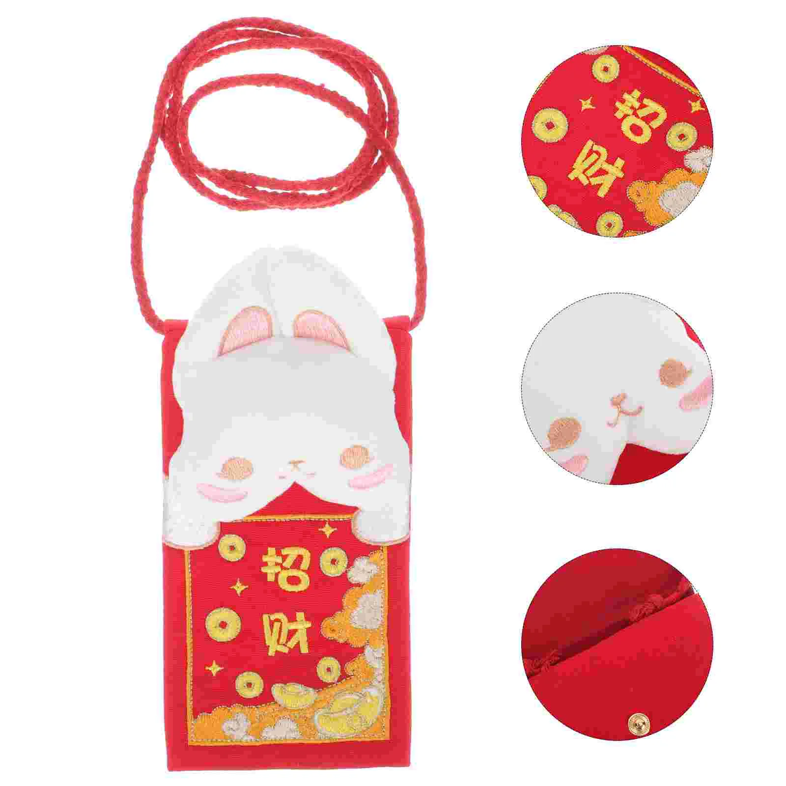 

Red Year Money Envelope Envelopes New Chinese Pocket Rabbit 2023 Packets Hong Bao Packet Festival Springbody Bags Cash Cross