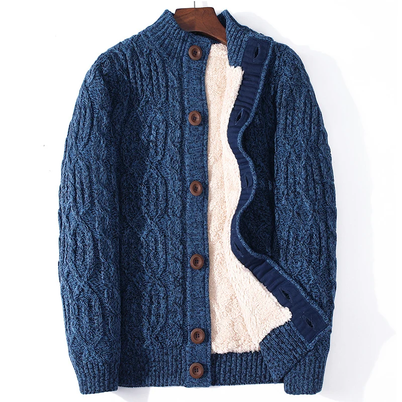 Size 4XL 5XL 6XL 7XL Winter Cardigan Male Thicken Warm Wool Cashmere Coats Sweater Men Clothing 2022 New Outwear