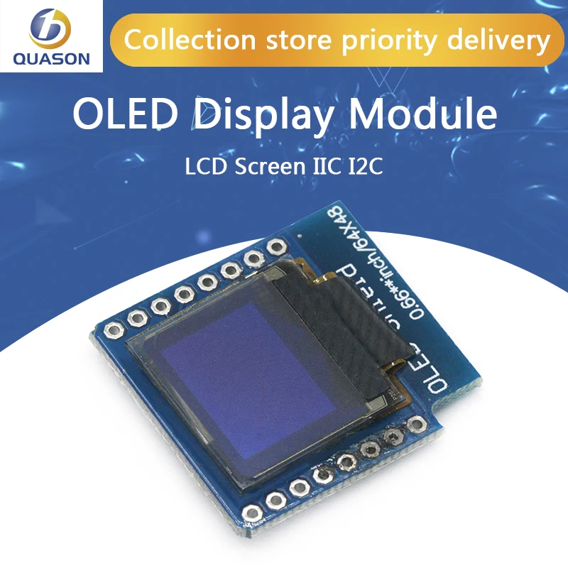 OLED-дисплей диагональю 0 66 дюйма для WEMOS D1 MINI ESP32 Arduino AVR STM32 64x48 ЖК-экран IIC I2C OLED 10 шт. |