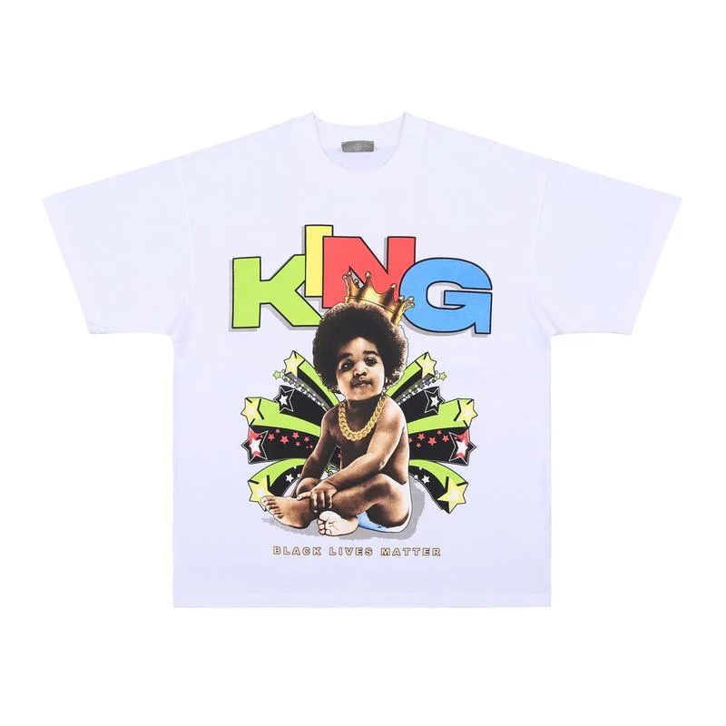 

22SS Kids Alphabet Print JesuS Is King T Shirt Men Women EU Size 100% Cotton JesuS Is King Top Tees Streetwear Summer Bermudas