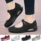 Женская спортивная обувь на липучке, нескользящая сетчатая дышащая прогулочная обувь, Размеры 35-42