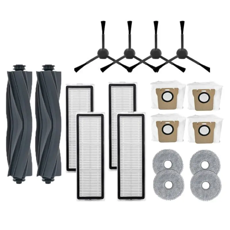 Фото Запасные части ABJT-18PCS для робота-пылесоса Dreame Bot L20 Ultra / X20 Pro: основная и боковые щетки, HEPA-фильтр, салфетка для уборки, мешок для сбора пыли. №1