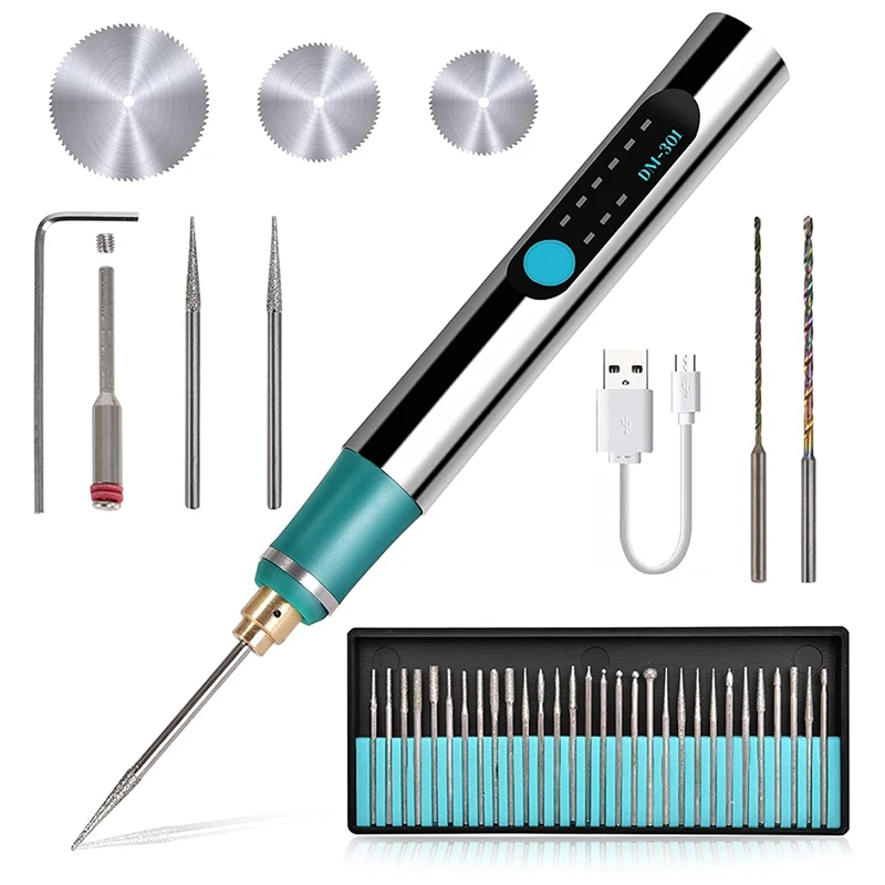 

Electric Mini Engraver Pen, USB Rechargable Engraving & 3-Speed Machines With 35Bits, For Light DIY Polishing,Engraving