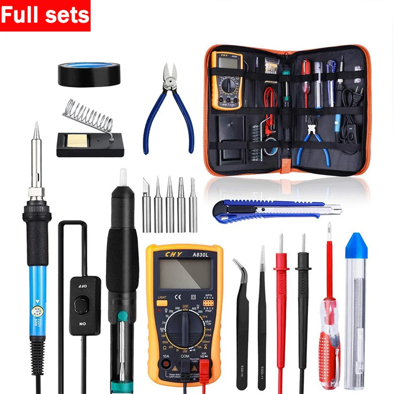 

60W Soldering Iron LED Adjustable Temperature Electric Solder Iron Rework Station Mini Handle Heat Pencil Welding Repair Tools