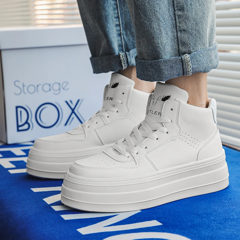 Мужская обувь повседневная на высокой платформе для мужчин новые удобные