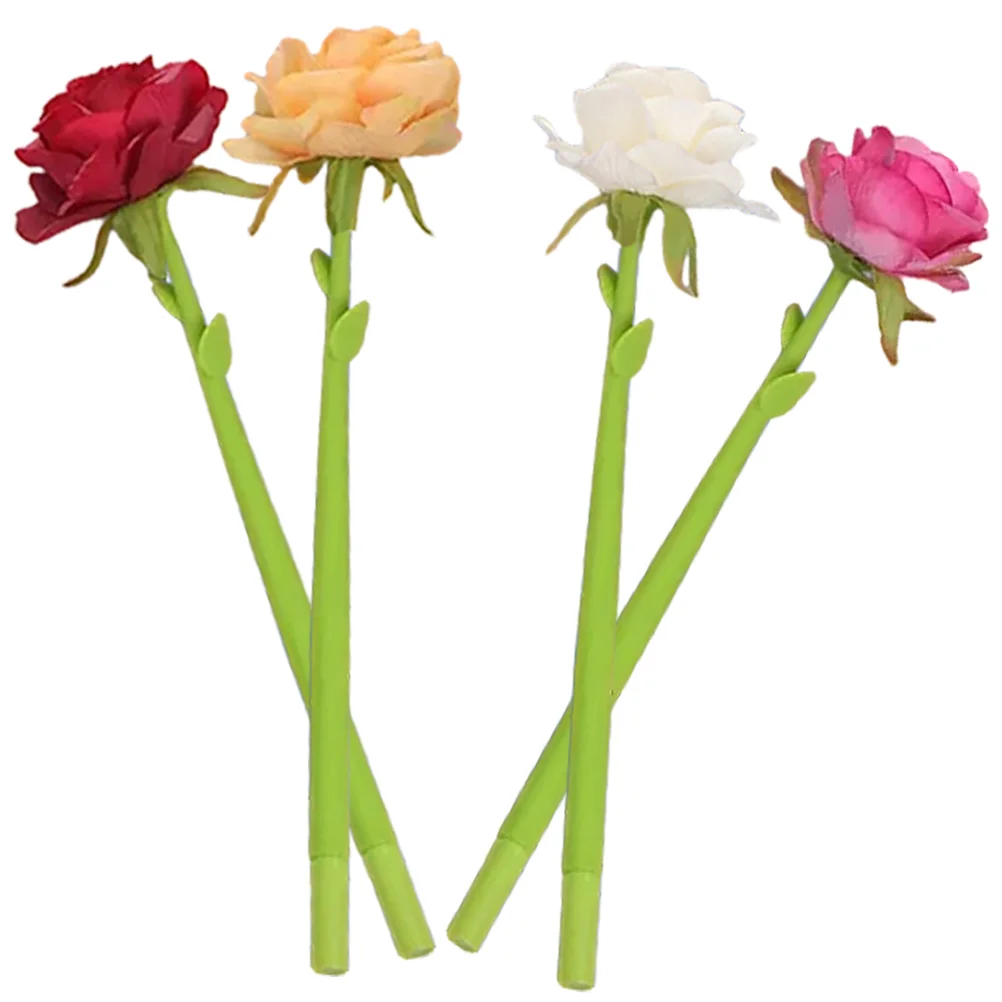 

4 Pcs Fine Point Pens Black Refills Rose Wrting Pens Cute Ballpoint Pen Unique Pens Office Writing Pen Fine Ballpoint