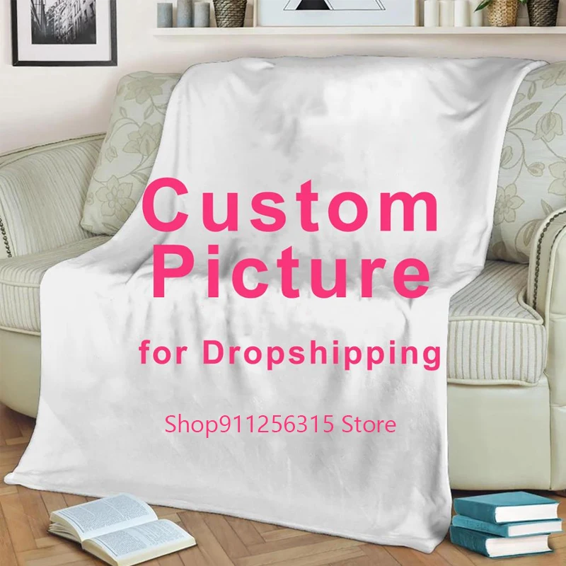 

Custom Flannel Throw Blanket Personalized Fleece Blankets for Sofa Gift Customized DIY Dropshipping Print on Demand Throw