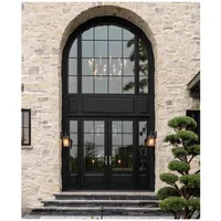 Doors for House Modern Design French Door Glass Door Hinges Wrought Iron Door with Glass Double Door Entrance door