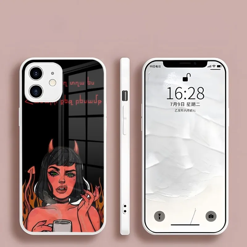 

Fashion Devil Girl Phone Case For Iphone 14 13 Pro Max 12 11 Xr X Xs Mini 6 7 8 Plus Se 2022 2020 Shockproof Cover Glass