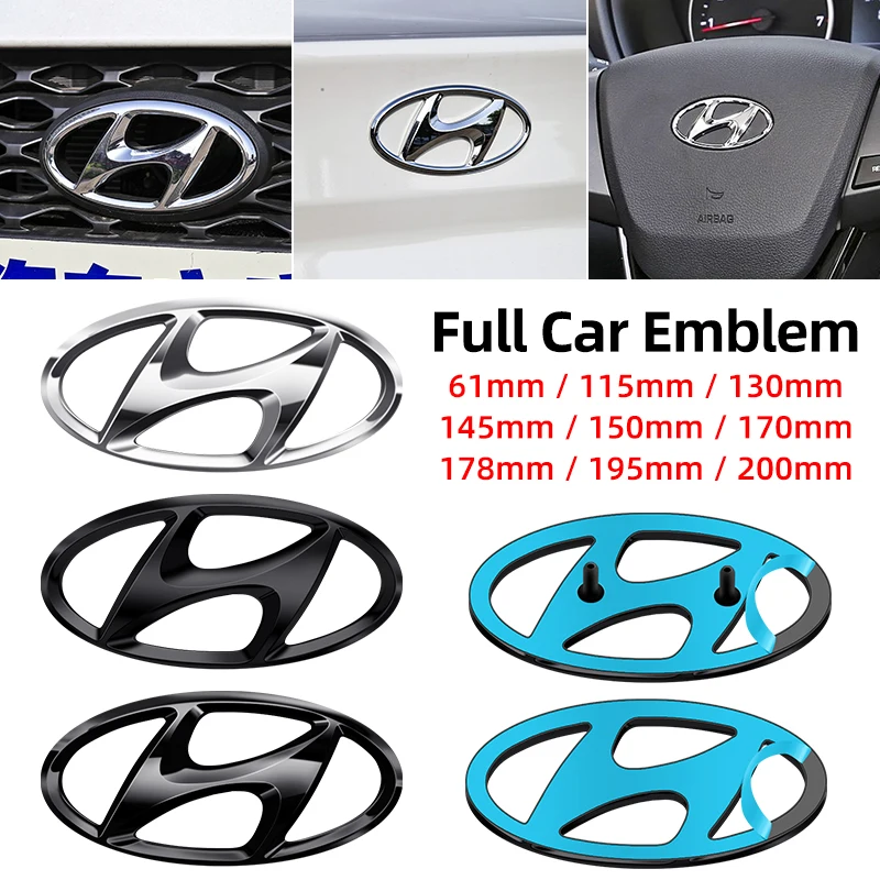 

115 мм 130 мм 145 мм 3D эмблема автомобиля, значок капота, передний и задний багажник, логотип для Hyundai I30 IX20 IX35 Tucson Solaris Accent Azera Elantra